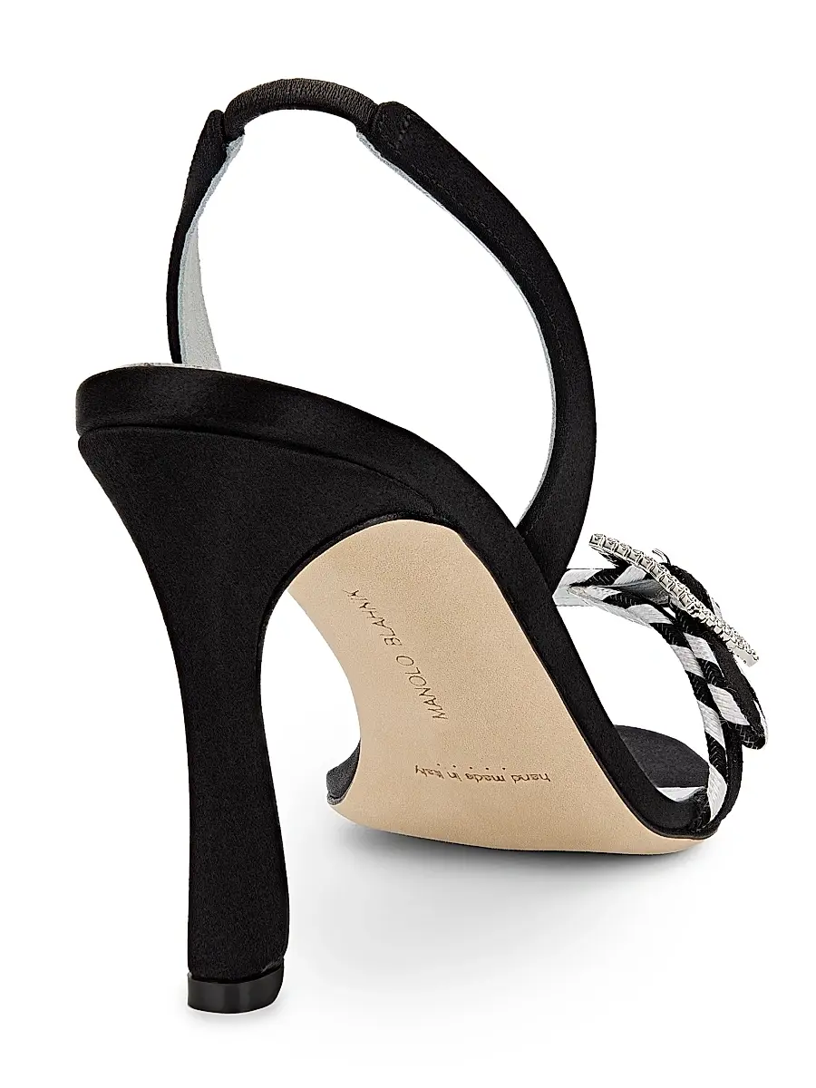 Manolo Blahnik Women's 90MM Sumbasan Embellished Buckle Slingback Sandals | Thumbnail 3