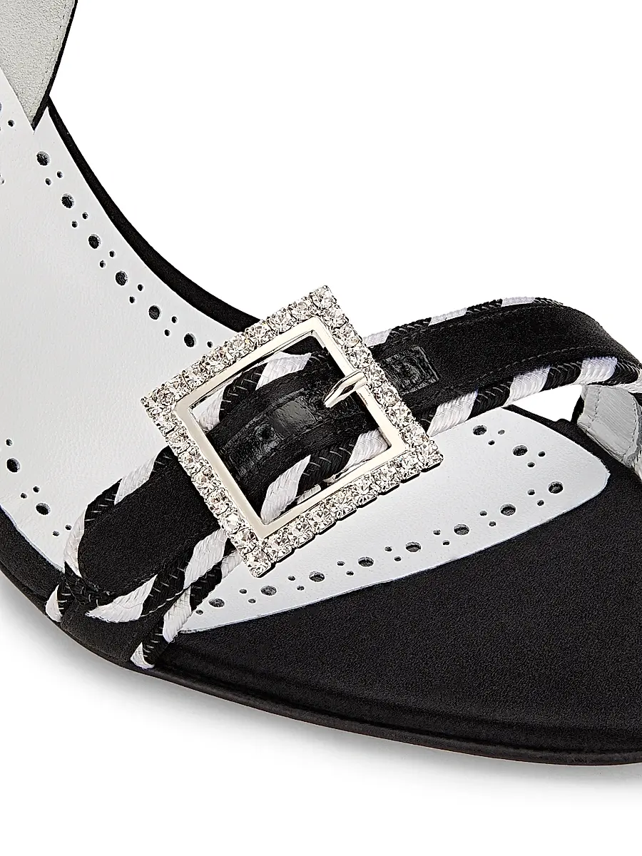 Manolo Blahnik Women's 90MM Sumbasan Embellished Buckle Slingback Sandals | Thumbnail 5