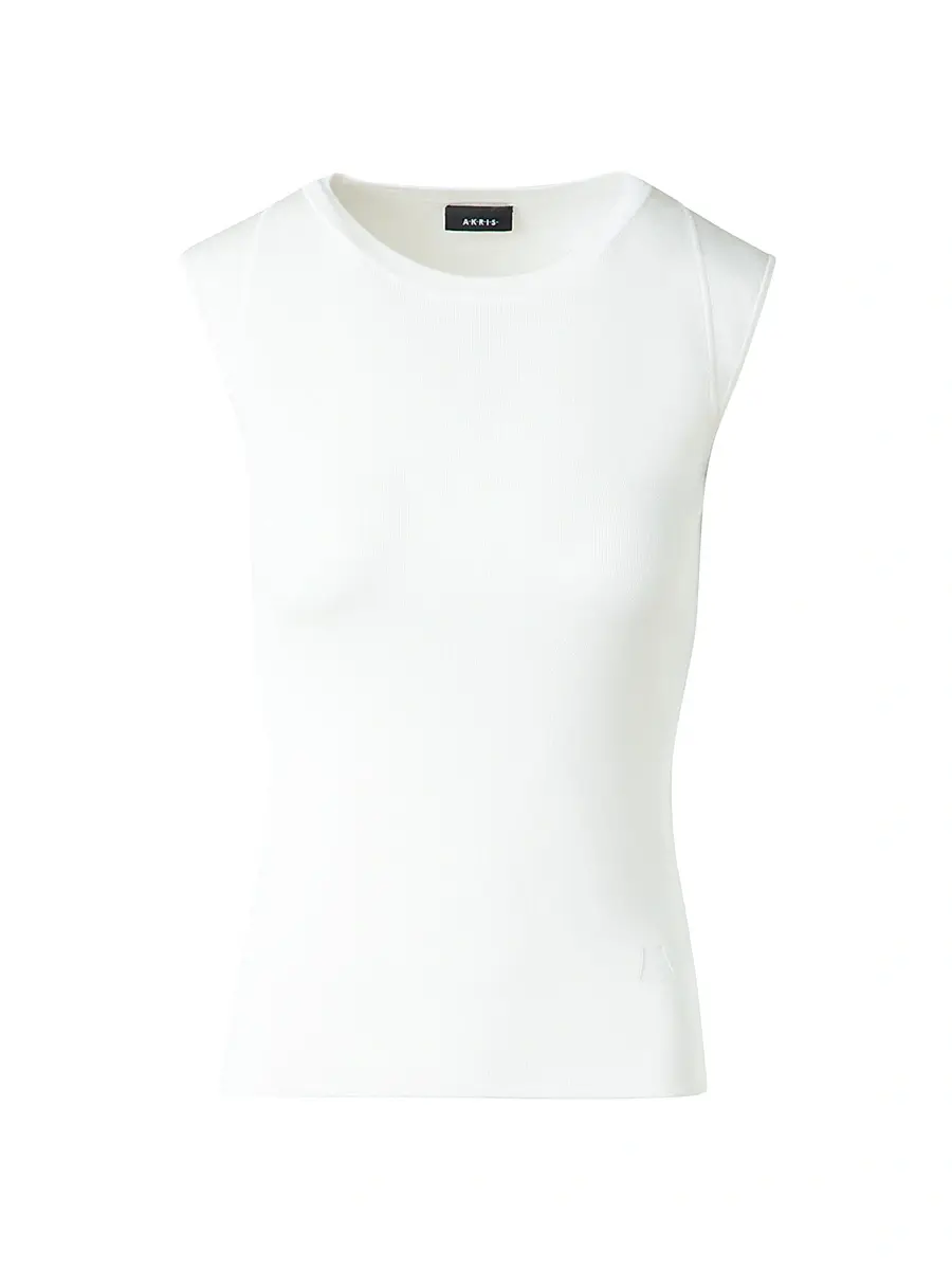 Akris Women's Stretch-Silk Knit Top - Ecru - Size 16 | Image 1 Akris Women's Stretch-Silk Knit Top - Ecru - Size 16 | Image 1