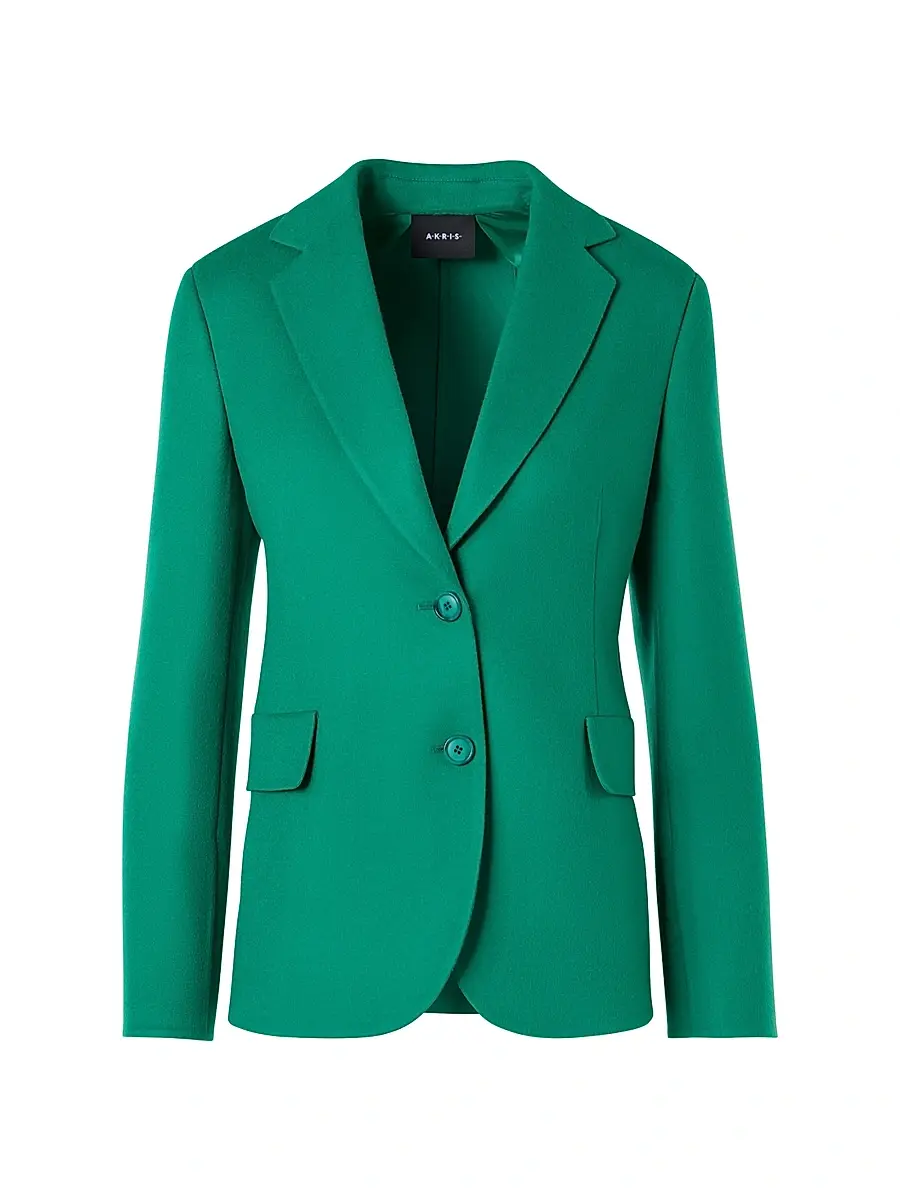 Akris Women's Daigon Cashmere Blazer - Tourmaline - Size 16 | Image 1 Akris Women's Daigon Cashmere Blazer - Tourmaline - Size 16 | Image 1