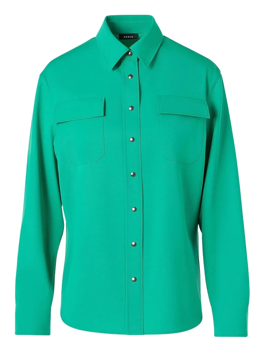 Akris Women's Wool Gabardine Utility Shirt