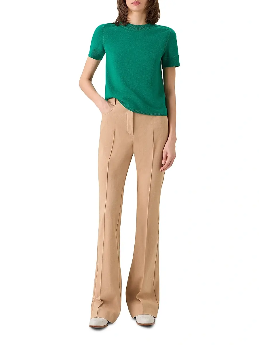 Akris Women's Cashmere Short-Sleeve Knit Sweater | Thumbnail 2 Akris Women's Cashmere Short-Sleeve Knit Sweater | Thumbnail 2
