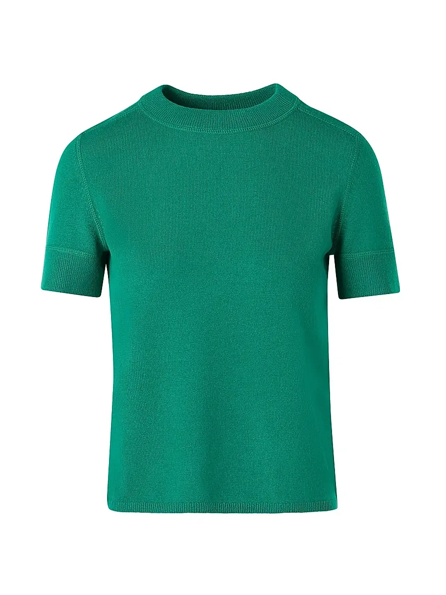 Akris Women's Cashmere Short-Sleeve Knit Sweater - Tourmaline | Image 1 Akris Women's Cashmere Short-Sleeve Knit Sweater - Tourmaline | Image 1