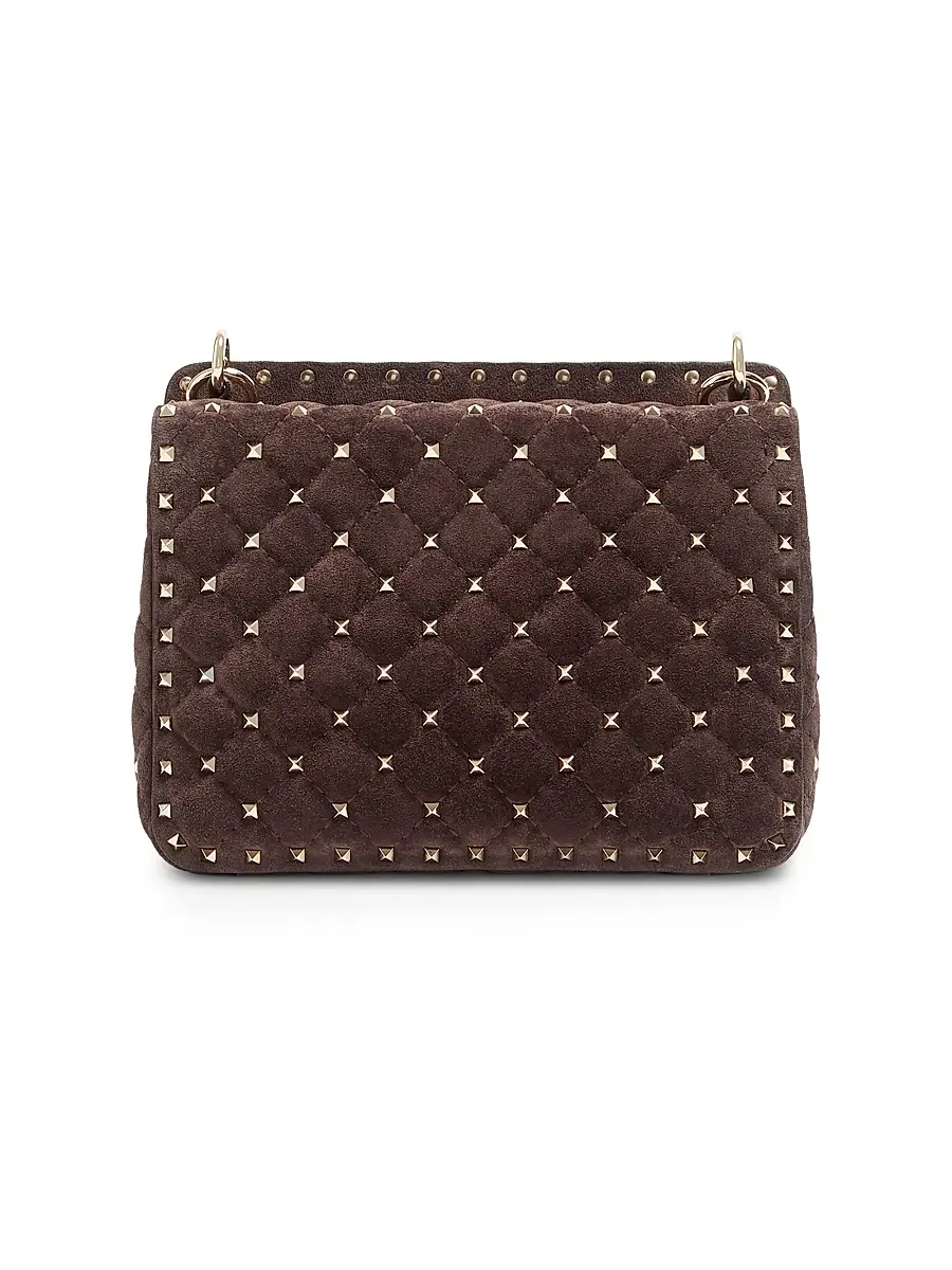 Valentino Women's Rockstud Spike Medium Suede Shoulder Bag | Thumbnail 4 Valentino Women's Rockstud Spike Medium Suede Shoulder Bag | Thumbnail 4