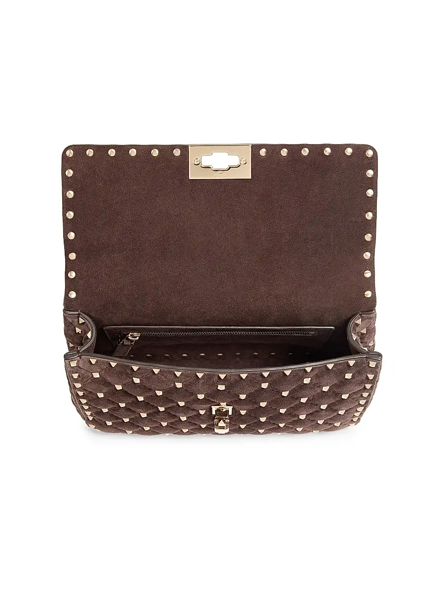 Valentino Women's Rockstud Spike Medium Suede Shoulder Bag | Thumbnail 5 Valentino Women's Rockstud Spike Medium Suede Shoulder Bag | Thumbnail 5