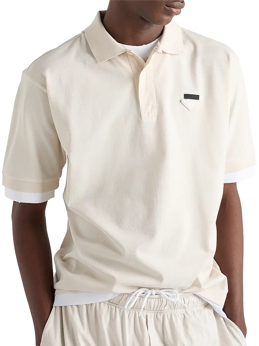 Prada Men's Cotton Polo Shirt | Thumbnail 2 Prada Men's Cotton Polo Shirt | Thumbnail 2