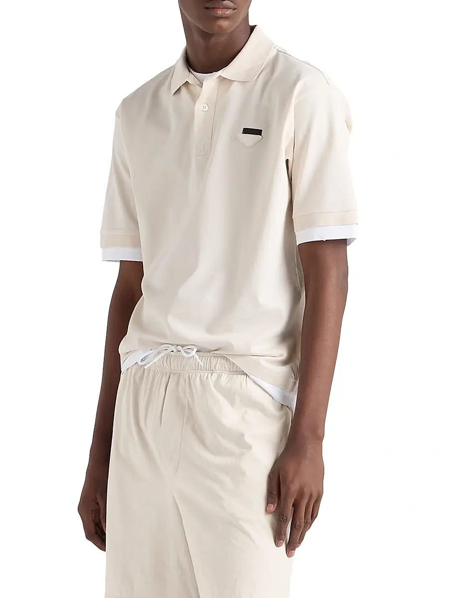 Prada Men's Cotton Polo Shirt | Thumbnail 3 Prada Men's Cotton Polo Shirt | Thumbnail 3