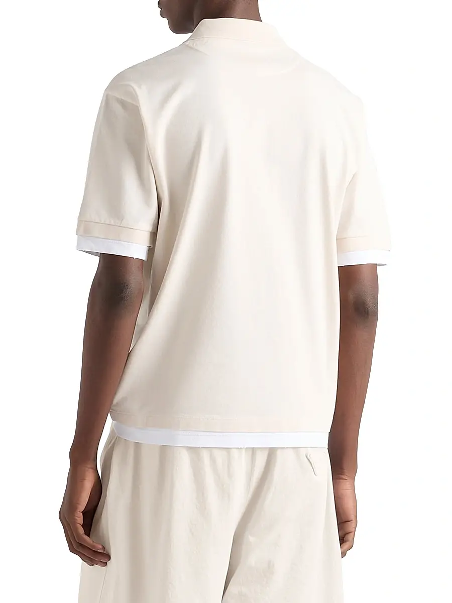Prada Men's Cotton Polo Shirt | Thumbnail 4 Prada Men's Cotton Polo Shirt | Thumbnail 4