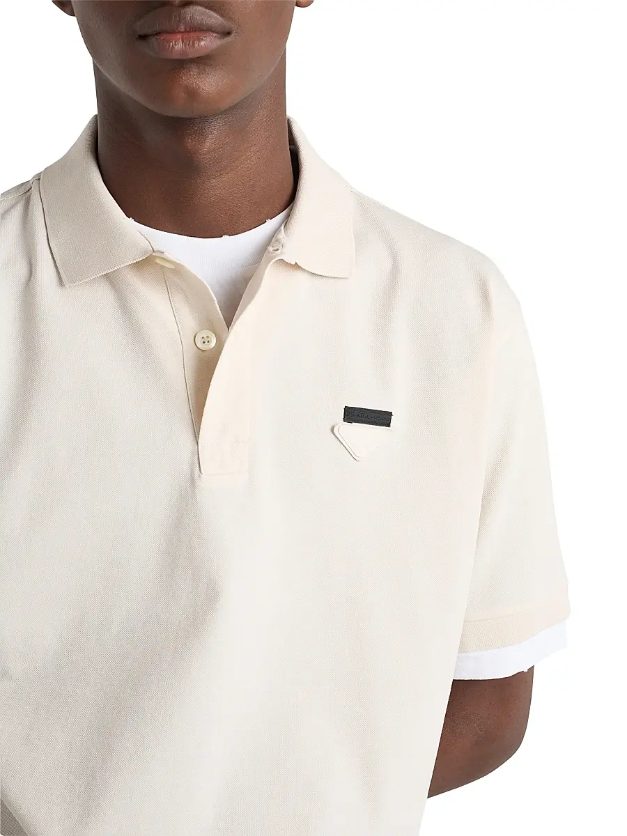 Prada Men's Cotton Polo Shirt | Thumbnail 5 Prada Men's Cotton Polo Shirt | Thumbnail 5