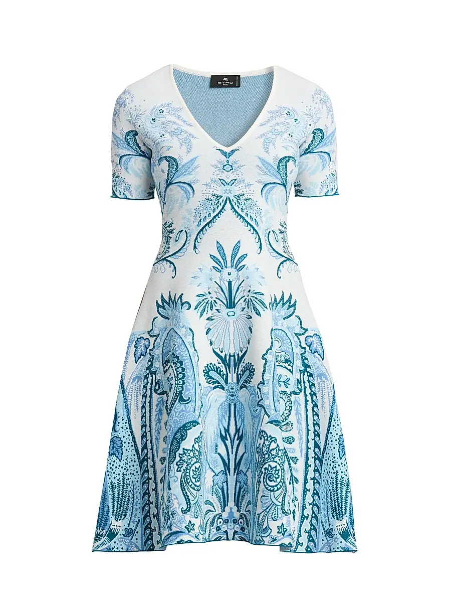 Etro Women's Paisley Knit Minidress - Carta Da Zucchero Ch - Size 14 | Image 1 Etro Women's Paisley Knit Minidress - Carta Da Zucchero Ch - Size 14 | Image 1