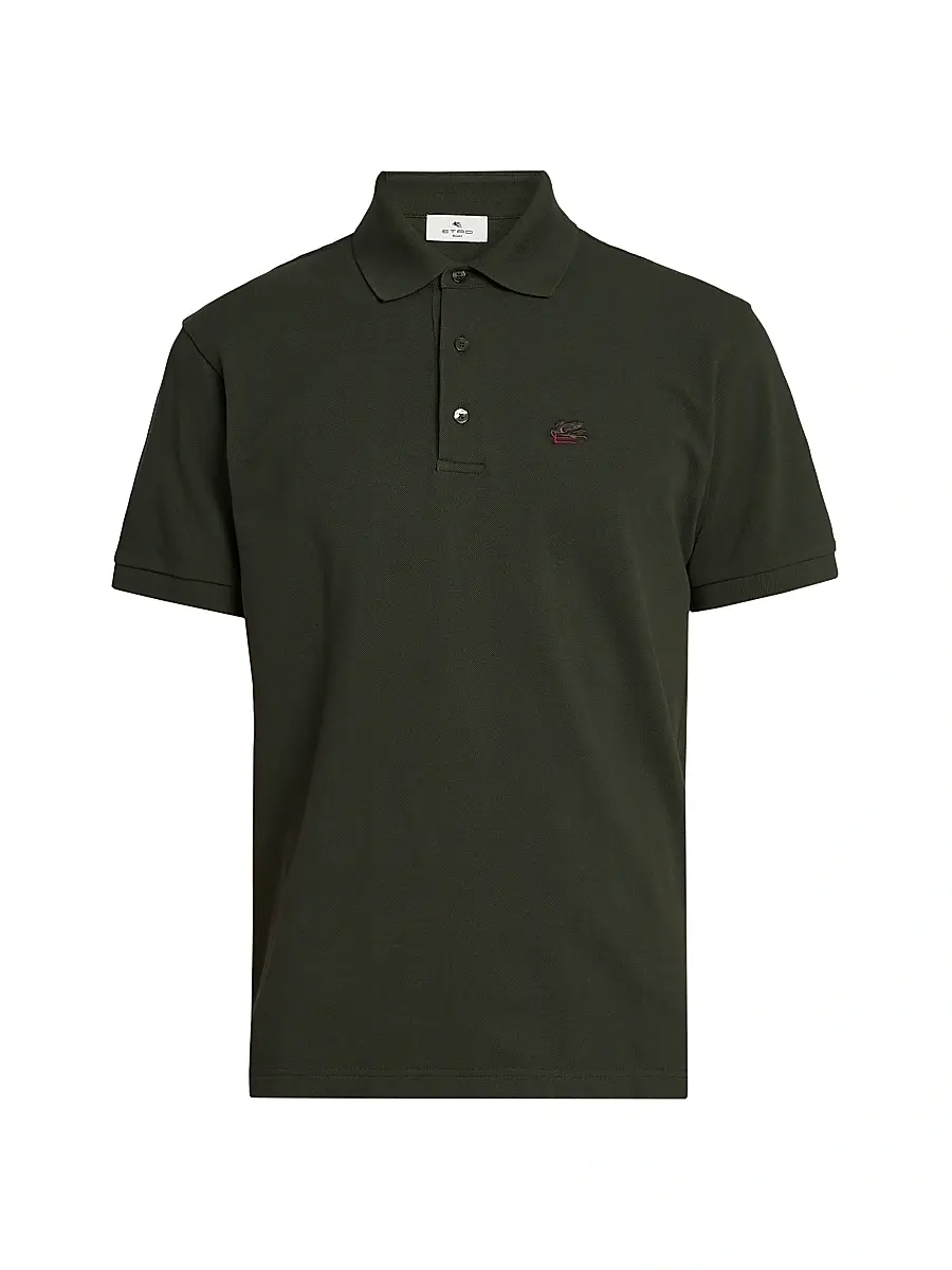 Etro Men's Cotton Polo Shirt - Verde Oliva Scuro | Image 1 Etro Men's Cotton Polo Shirt - Verde Oliva Scuro | Image 1