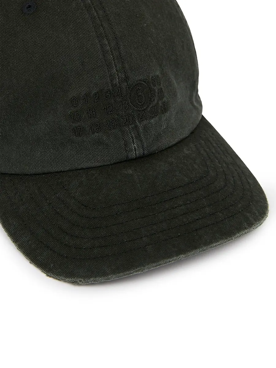 MM6 MAISON MARGIELA Men's Embroidered Cotton Canvas Baseball Cap | Thumbnail 2 MM6 MAISON MARGIELA Men's Embroidered Cotton Canvas Baseball Cap | Thumbnail 2