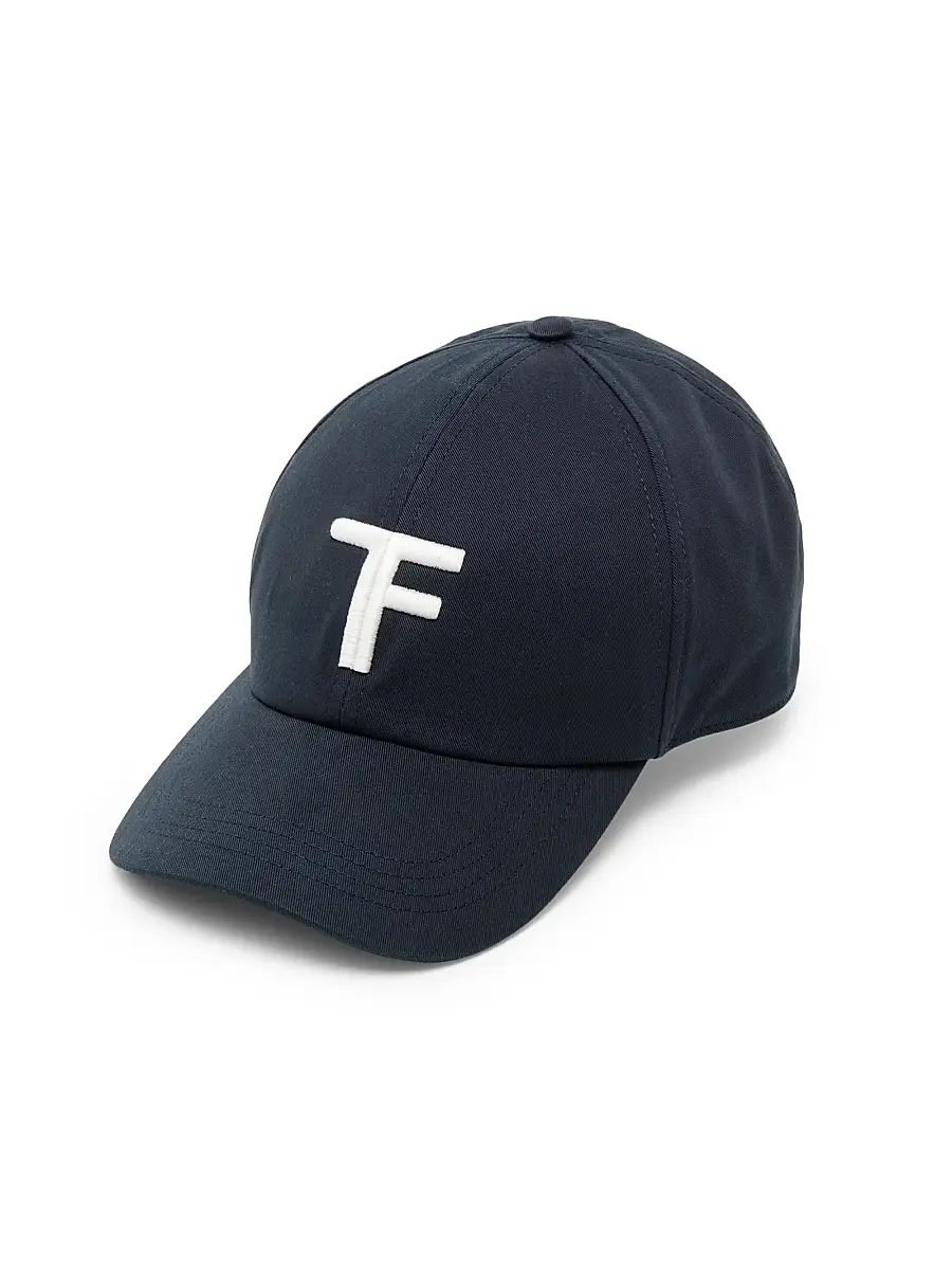 Tom Ford Men's TF Canvas Baseball Cap - Navy Cream | Image 1 Tom Ford Men's TF Canvas Baseball Cap - Navy Cream | Image 1