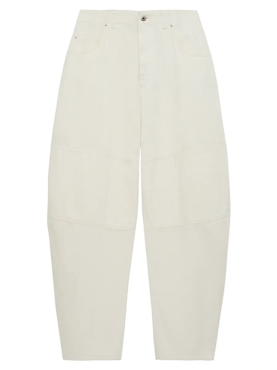 Loewe Women's Cotton Wide-Leg Jeans - White | Image 1 Loewe Women's Cotton Wide-Leg Jeans - White | Image 1