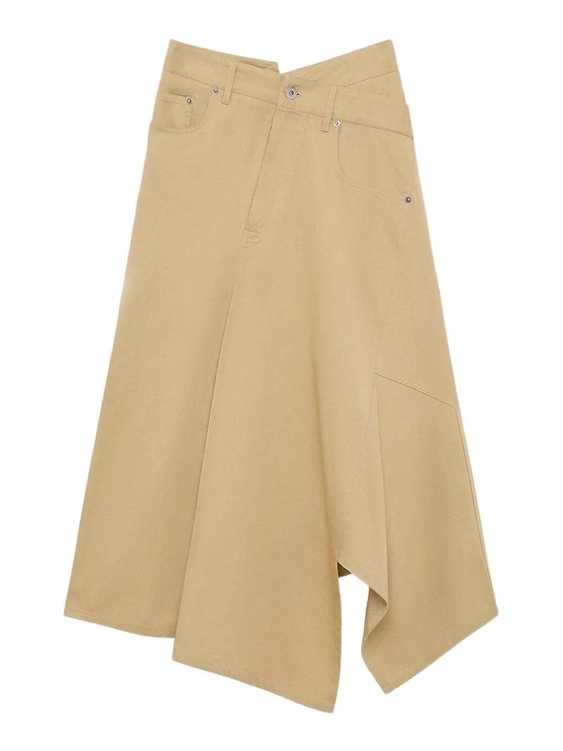 Loewe Women's Denim Asymmetric-Hem Midi Skirt