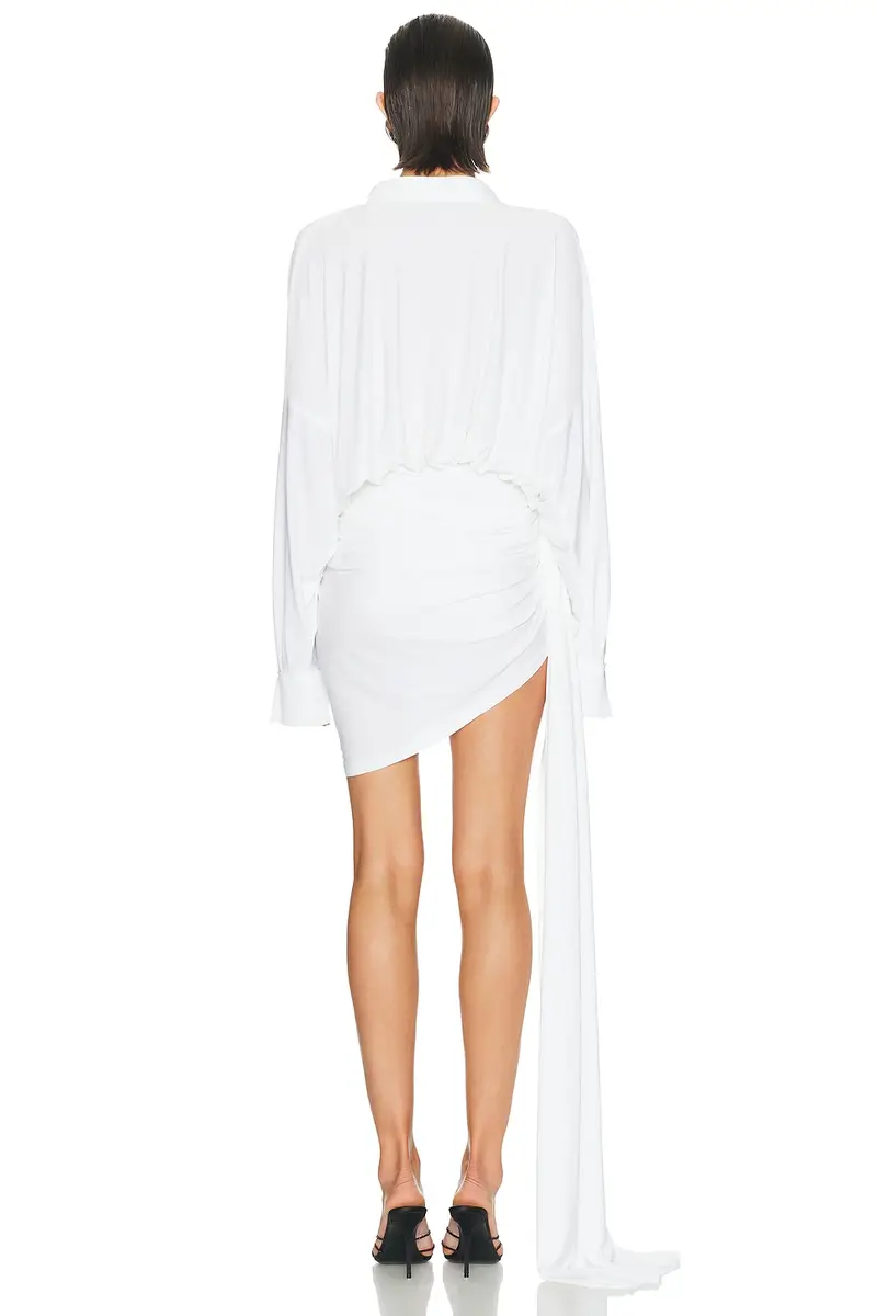 Norma Kamali Super Oversized Shirt Side Drape Dress | Thumbnail 4