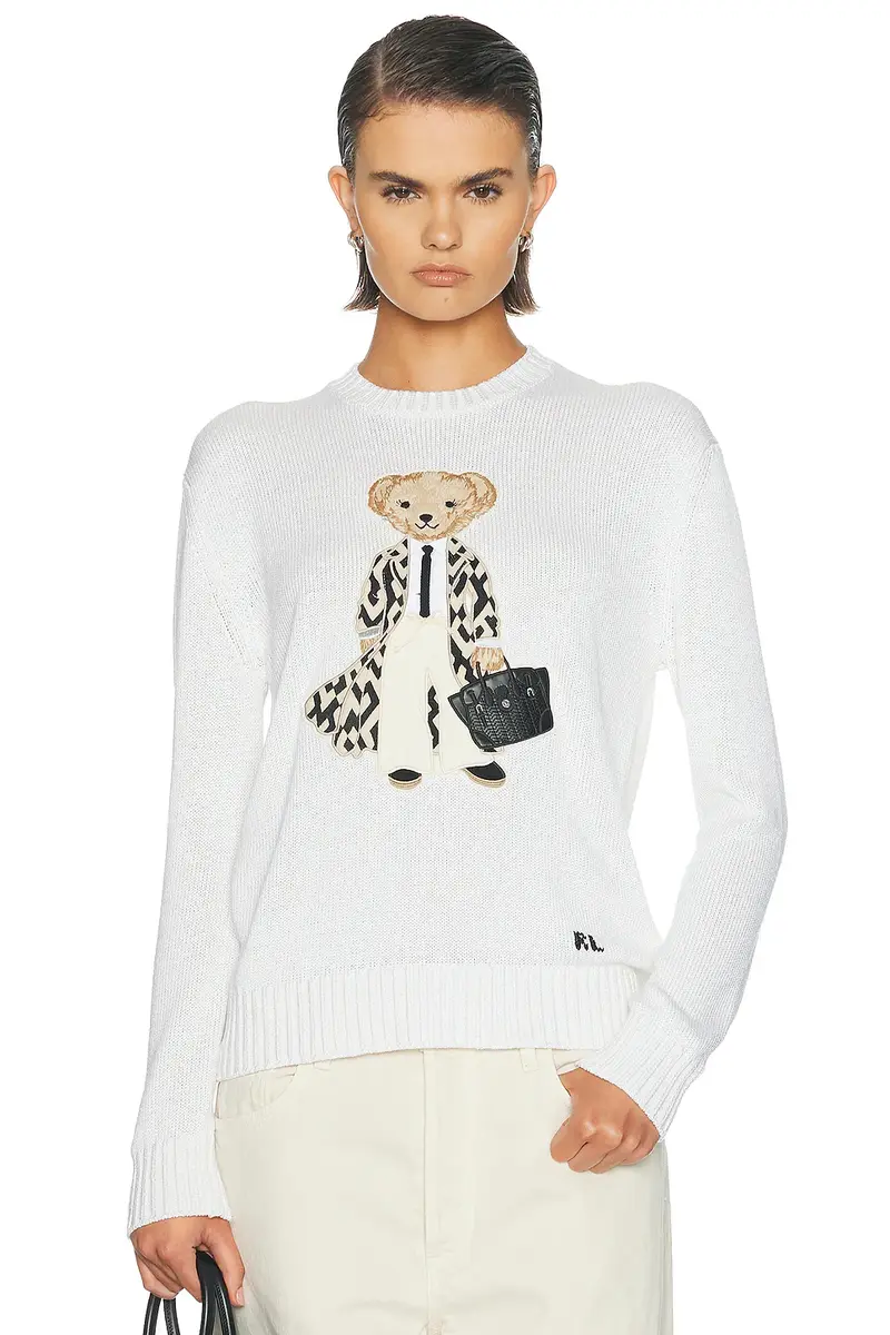 Ralph Lauren Collection Lofty Silk Bear Long Sleeve Sweater | Image 1 Ralph Lauren Collection Lofty Silk Bear Long Sleeve Sweater | Image 1