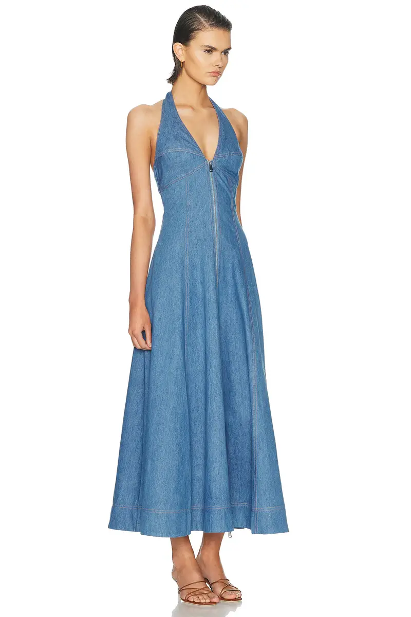 NICHOLAS Elsa Halter Zip Front Maxi Dress | Thumbnail 2 NICHOLAS Elsa Halter Zip Front Maxi Dress | Thumbnail 2