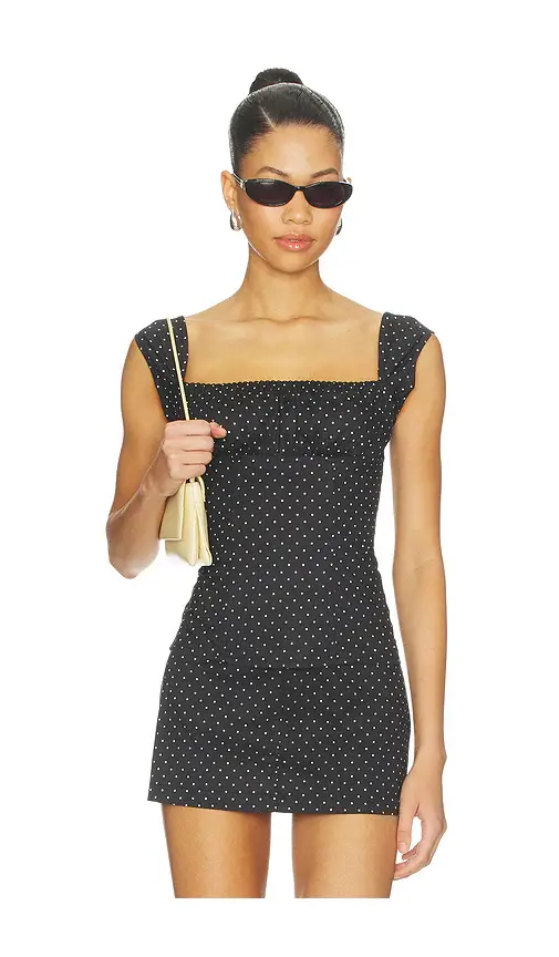 WeWoreWhat Cap Sleeve Ruched Cup Corset | Image 1 WeWoreWhat Cap Sleeve Ruched Cup Corset | Image 1