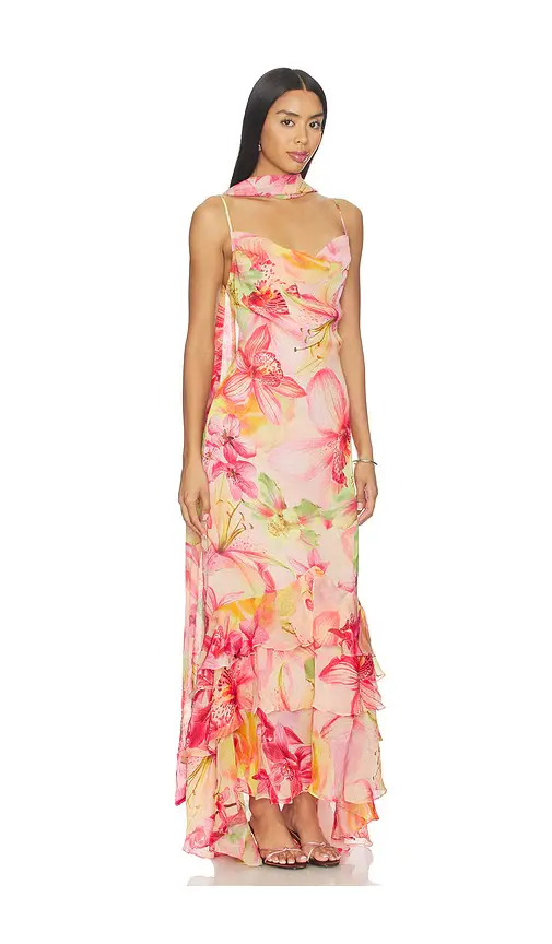 ROCOCO SAND Cowl Maxi Dress With Sash Pink | Thumbnail 2 ROCOCO SAND Cowl Maxi Dress With Sash Pink | Thumbnail 2