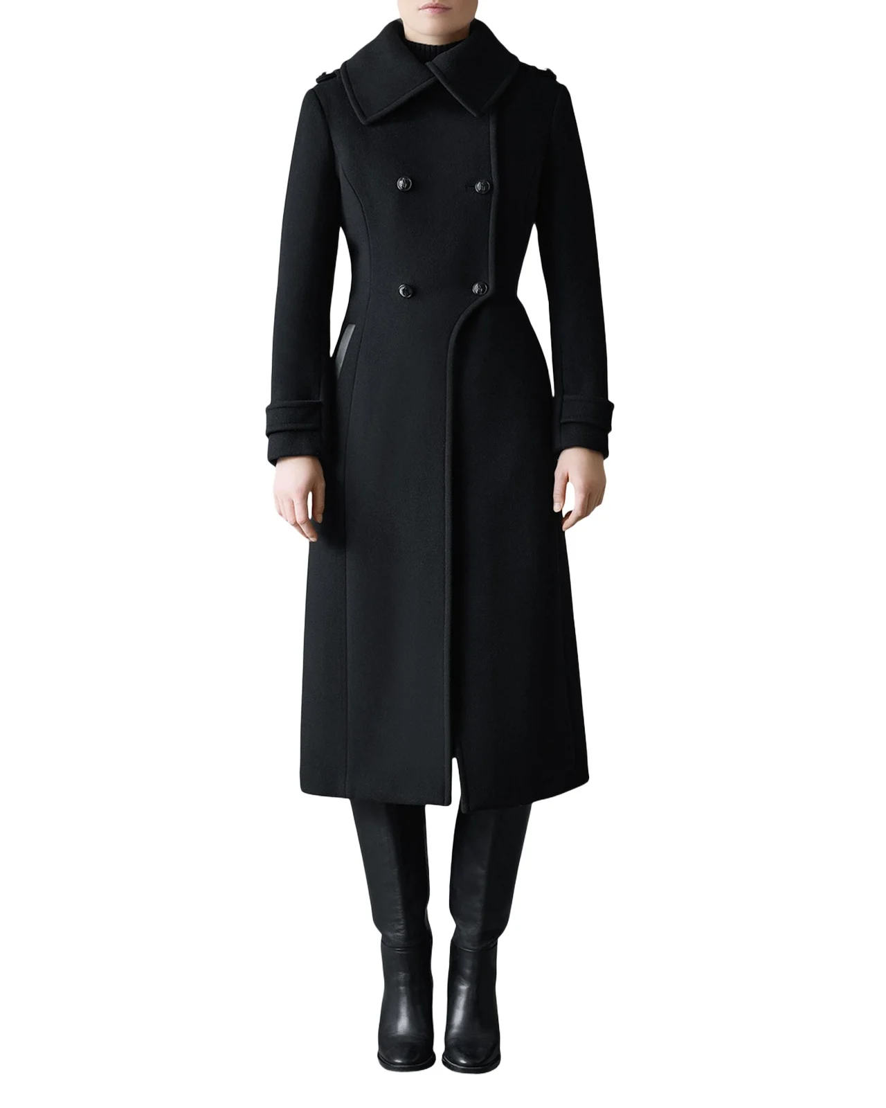 Mackage Elodie Double-Breasted Sparkly Long Coat