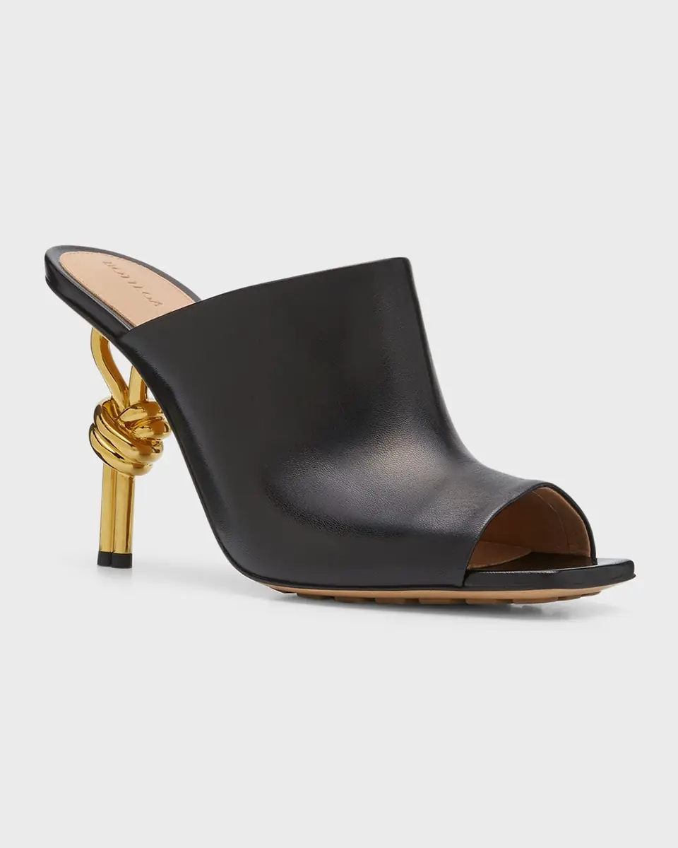 Bottega Veneta Knot Leather Heeled Sandals | Thumbnail 2 Bottega Veneta Knot Leather Heeled Sandals | Thumbnail 2