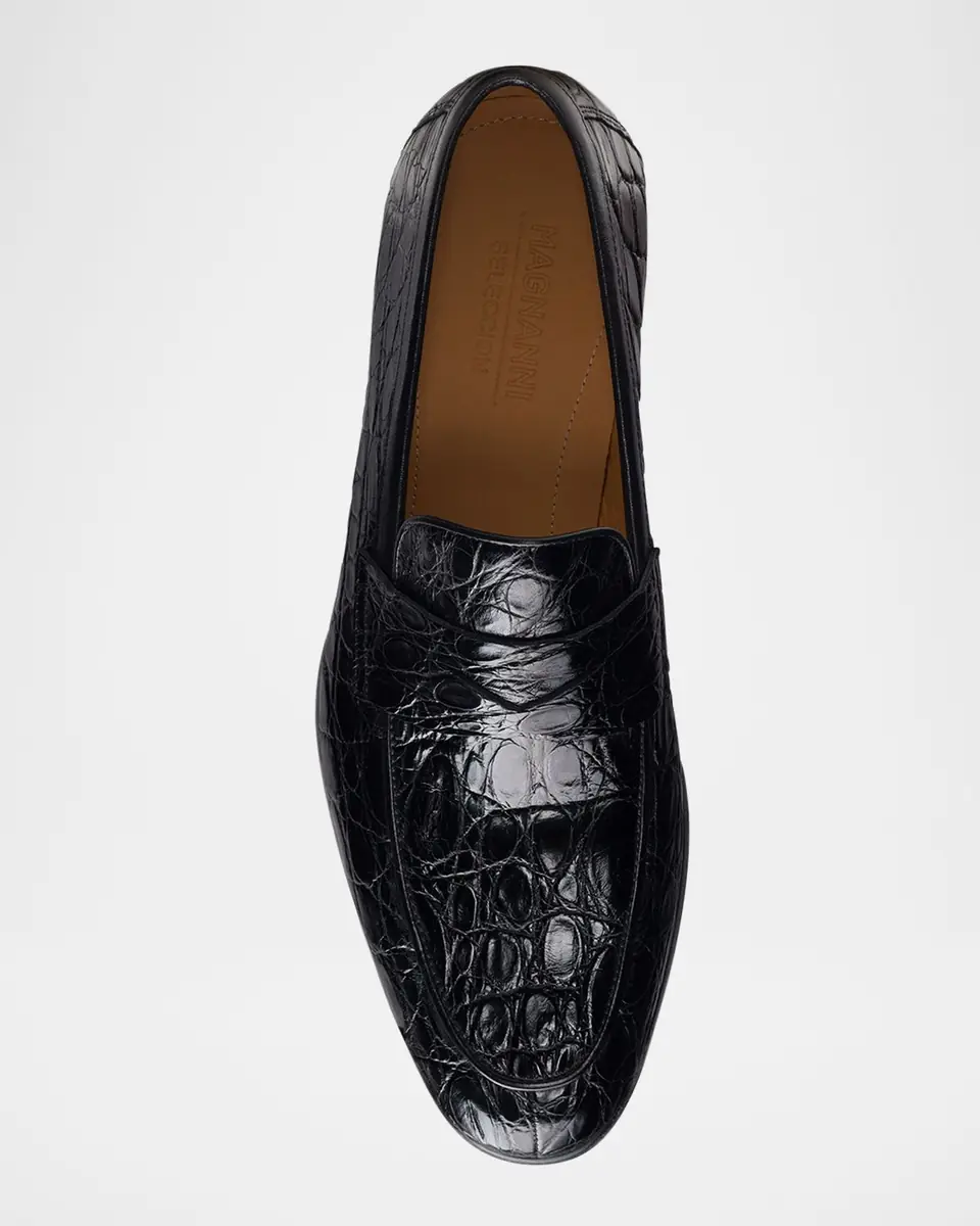 Magnanni Men's Vicente Croc Leather Penny Loafers | Thumbnail 3 Magnanni Men's Vicente Croc Leather Penny Loafers | Thumbnail 3