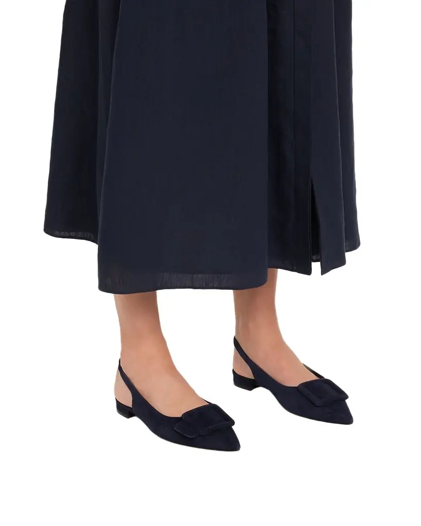 Manolo Blahnik Maylura Suede Slingback Ballerina Flats | Image 1 Manolo Blahnik Maylura Suede Slingback Ballerina Flats | Image 1