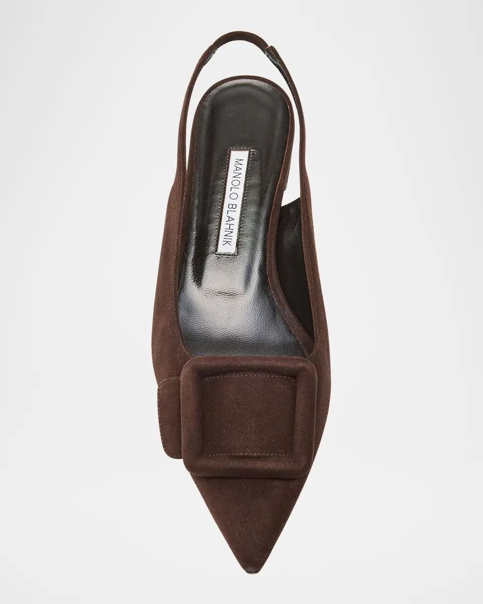 Manolo Blahnik Maylura Suede Slingback Ballerina Flats | Thumbnail 6 Manolo Blahnik Maylura Suede Slingback Ballerina Flats | Thumbnail 6