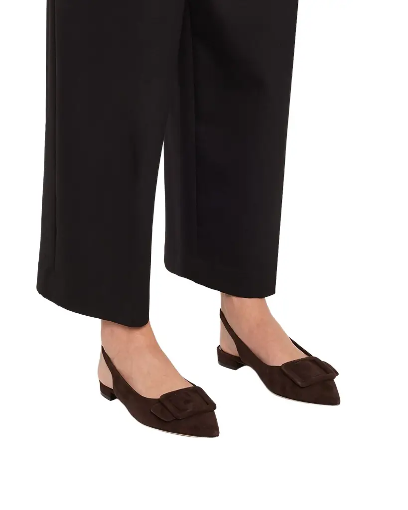 Manolo Blahnik Maylura Suede Slingback Ballerina Flats | Image 1 Manolo Blahnik Maylura Suede Slingback Ballerina Flats | Image 1