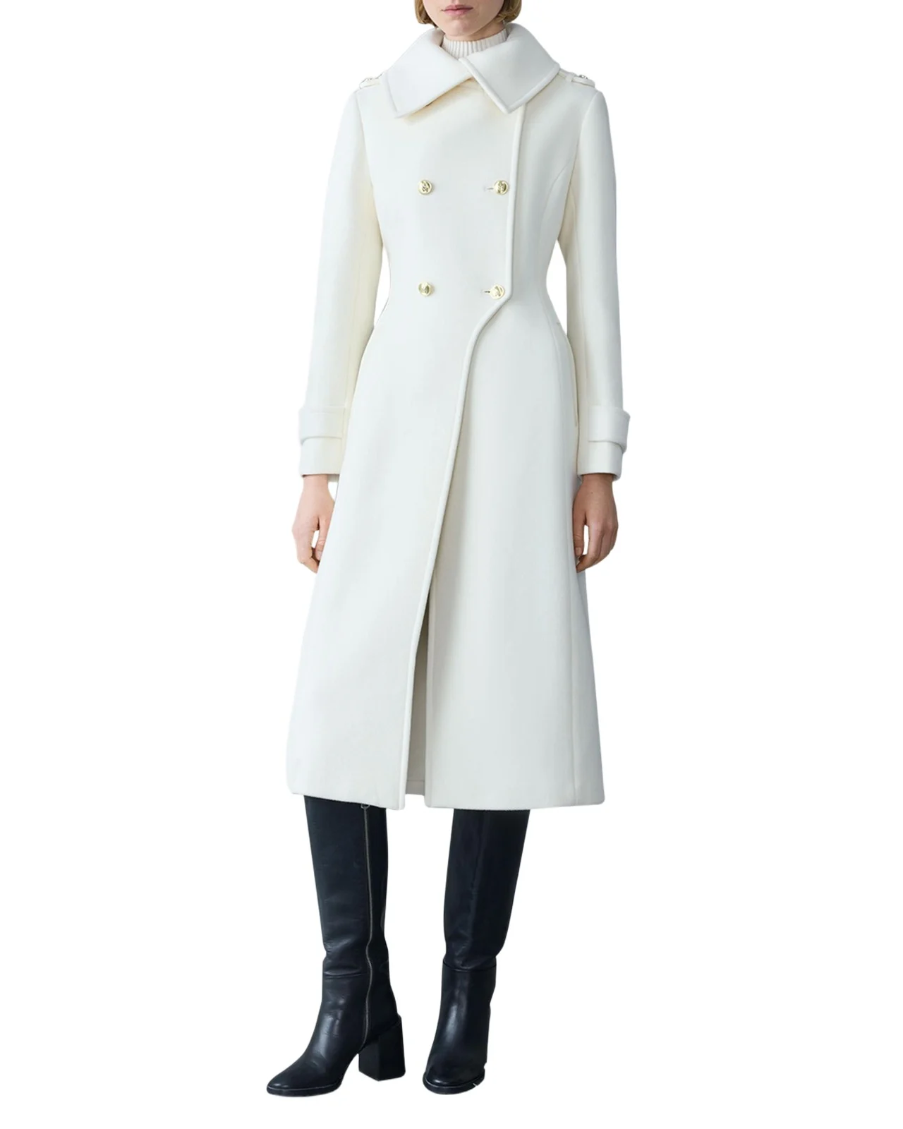 Mackage Elodie Double-Breasted Sparkly Long Coat