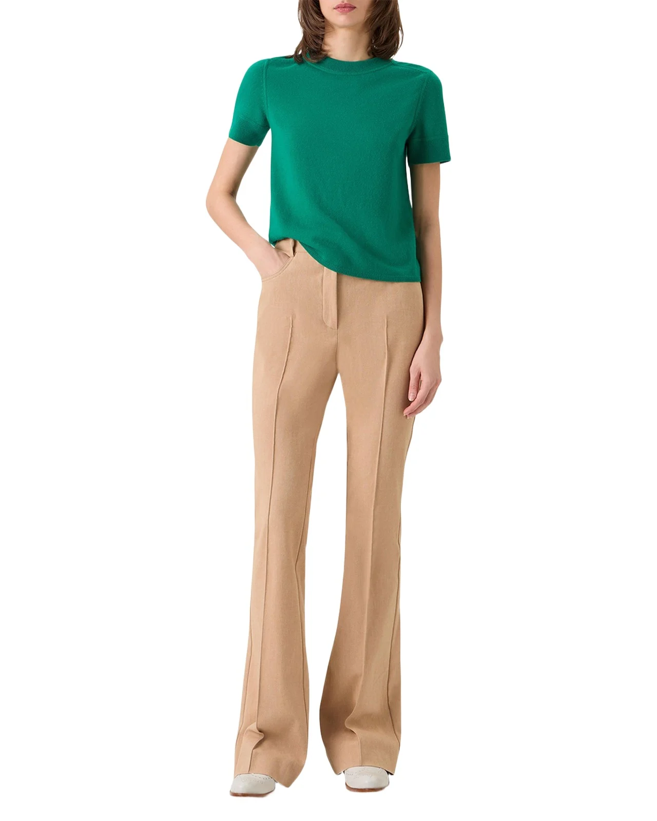 Cashmere Short Sleeve Knit Sweater