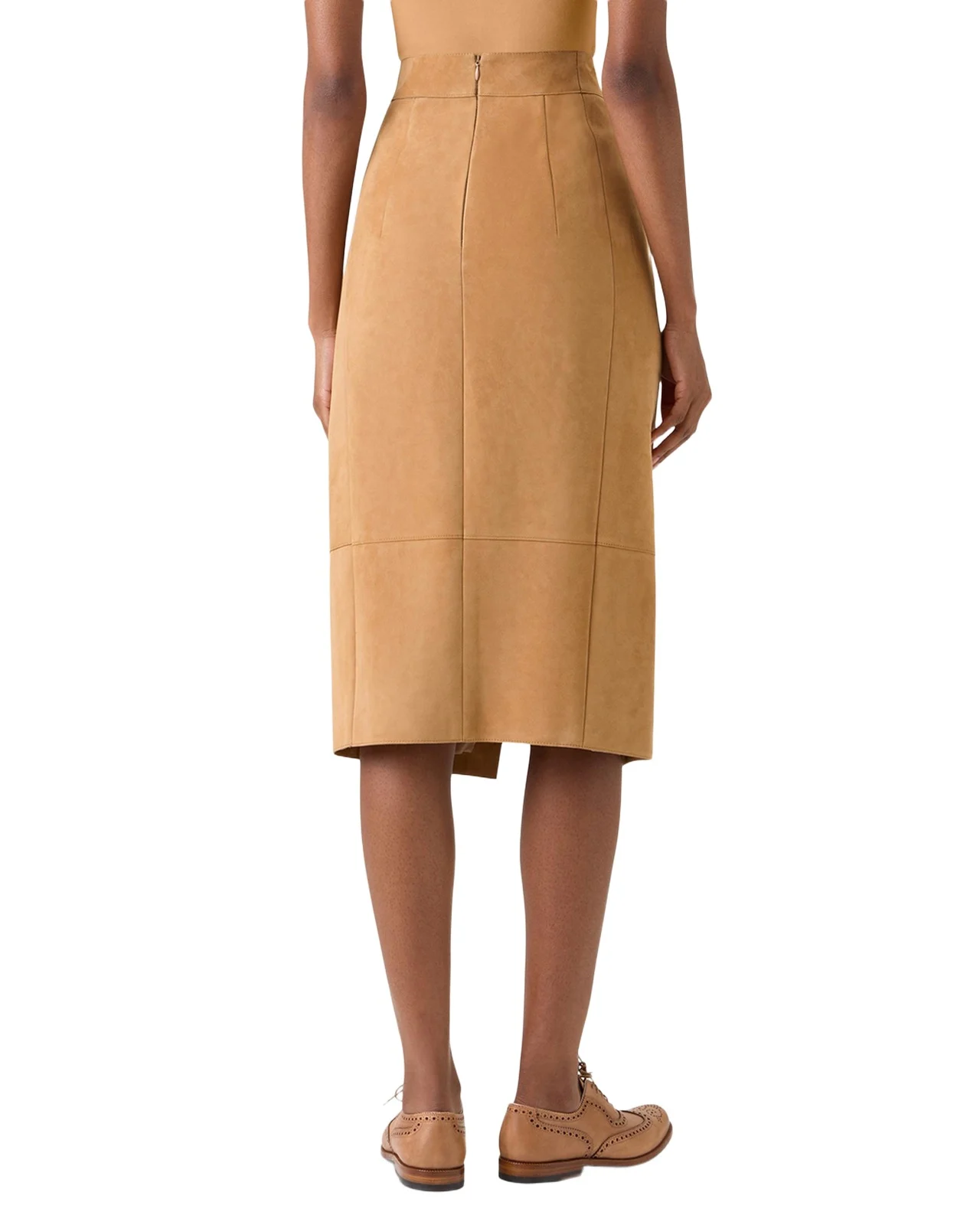 Suede Front Slit Pencil Skirt Suede Front Slit Pencil Skirt