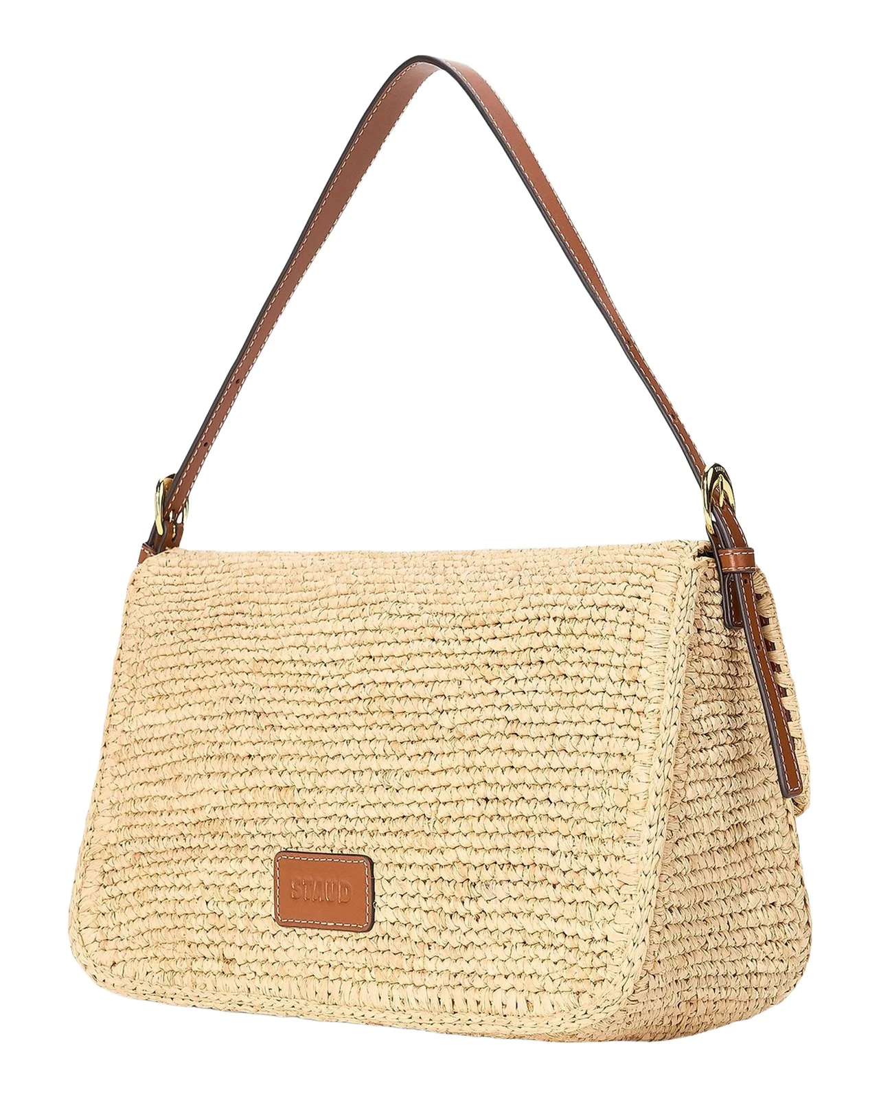 Harlow Leather-Trim Raffia Shoulder Bag Harlow Leather-Trim Raffia Shoulder Bag
