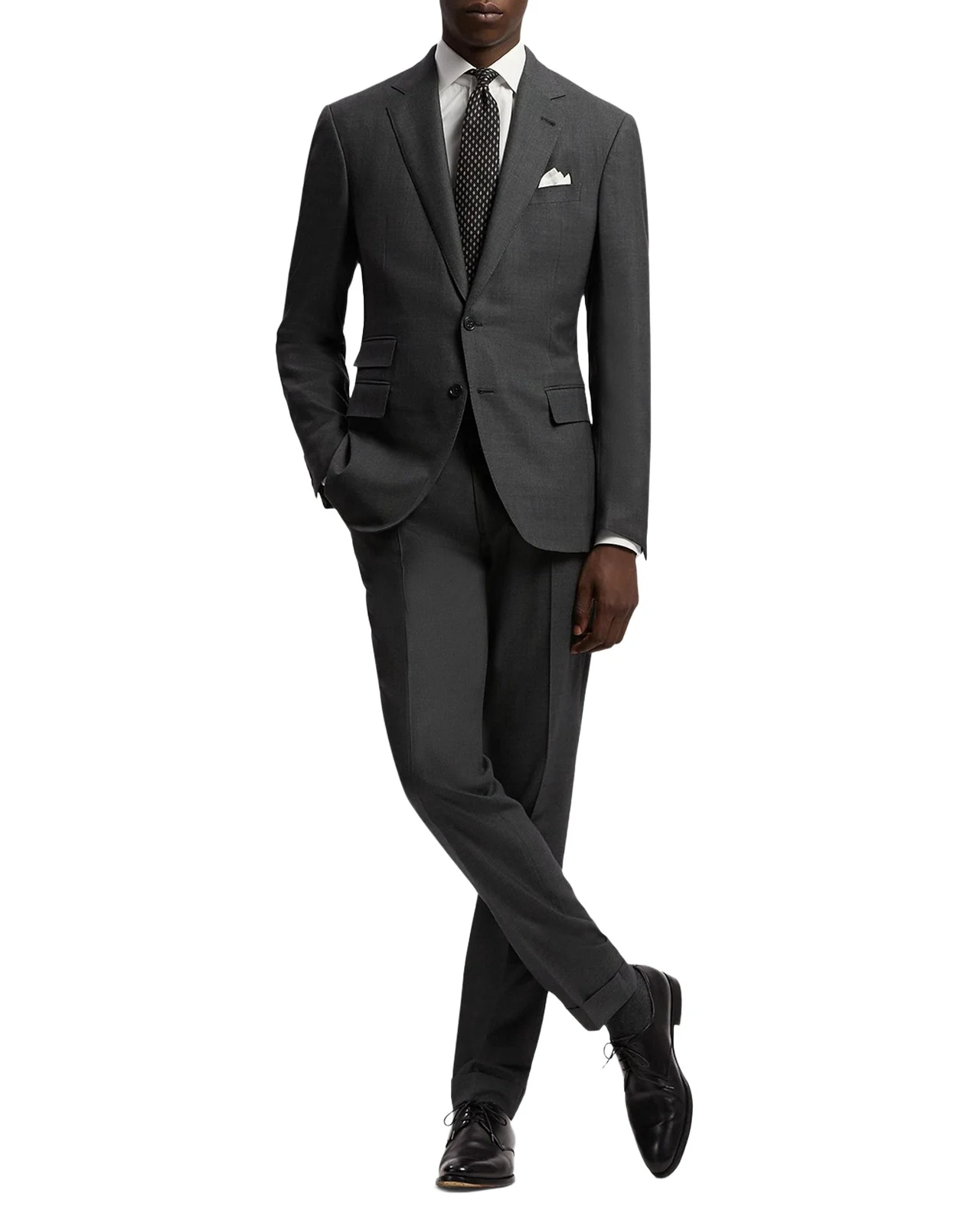 Men's Kent Hand-Tailored Wool Birdseye Suit Men's Kent Hand-Tailored Wool Birdseye Suit