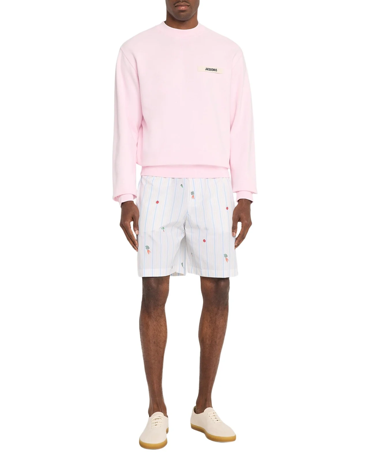 Men's Vegetable-Embroidered Cotton Shorts Men's Vegetable-Embroidered Cotton Shorts