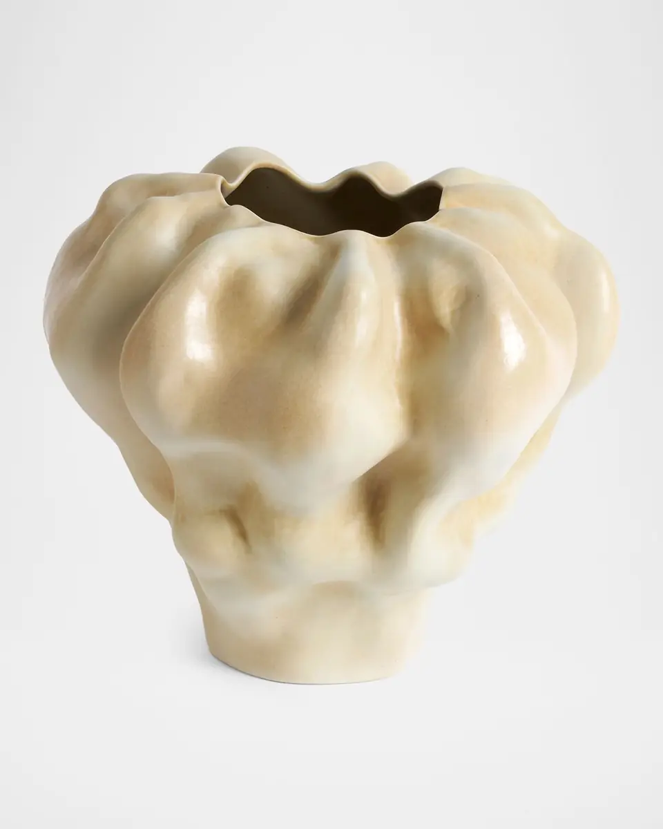 L'Objet Timna 11" Short Vase, Latte | Thumbnail 2 L'Objet Timna 11" Short Vase, Latte | Thumbnail 2