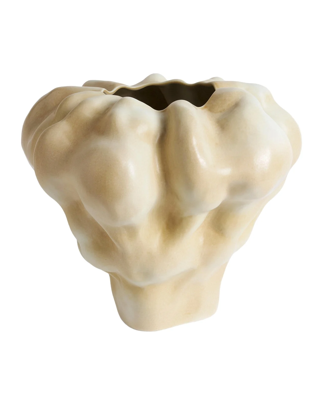 L'Objet Timna 11" Short Vase, Latte