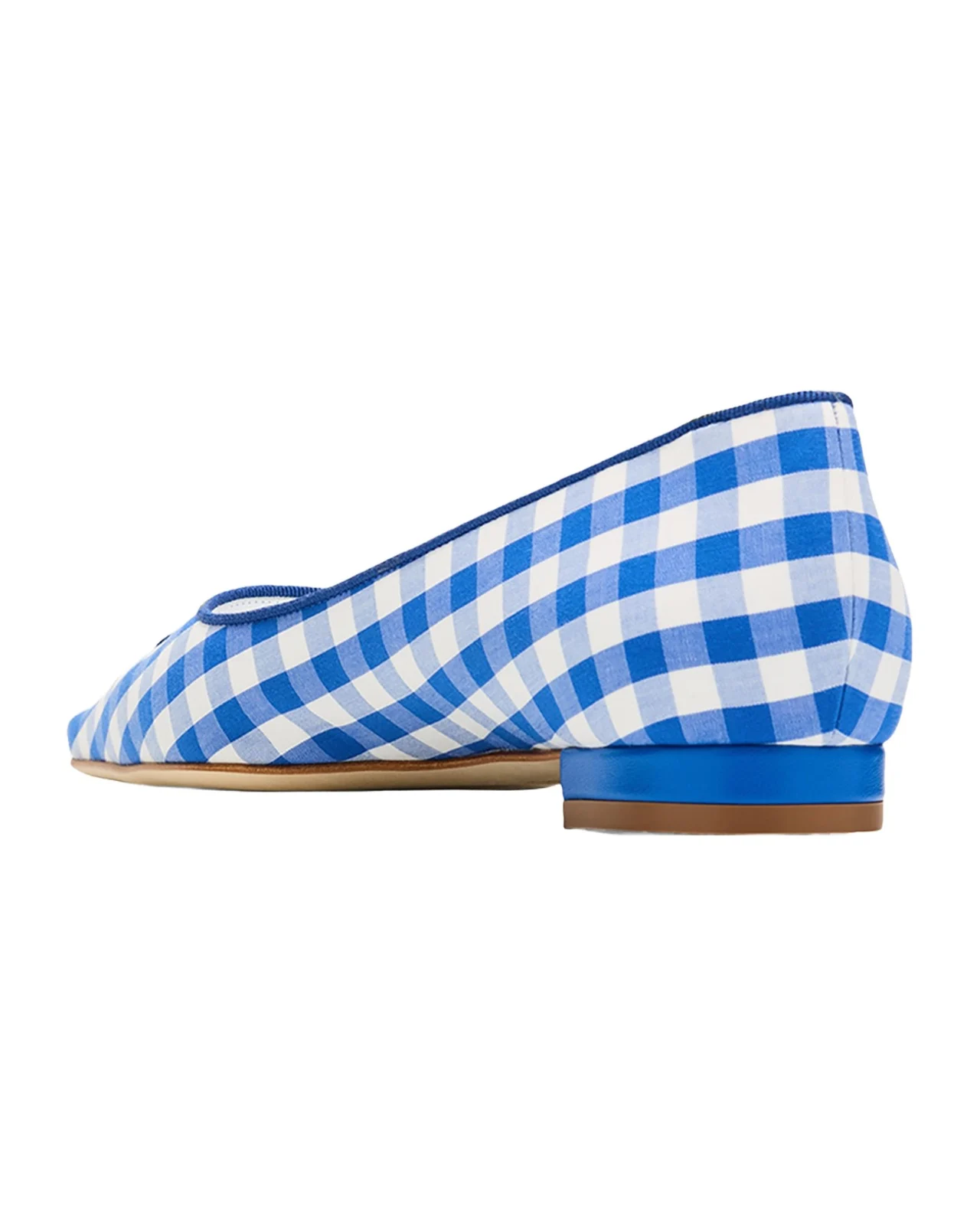 Manolo Blahnik Alexa Gingham Flat Pumps