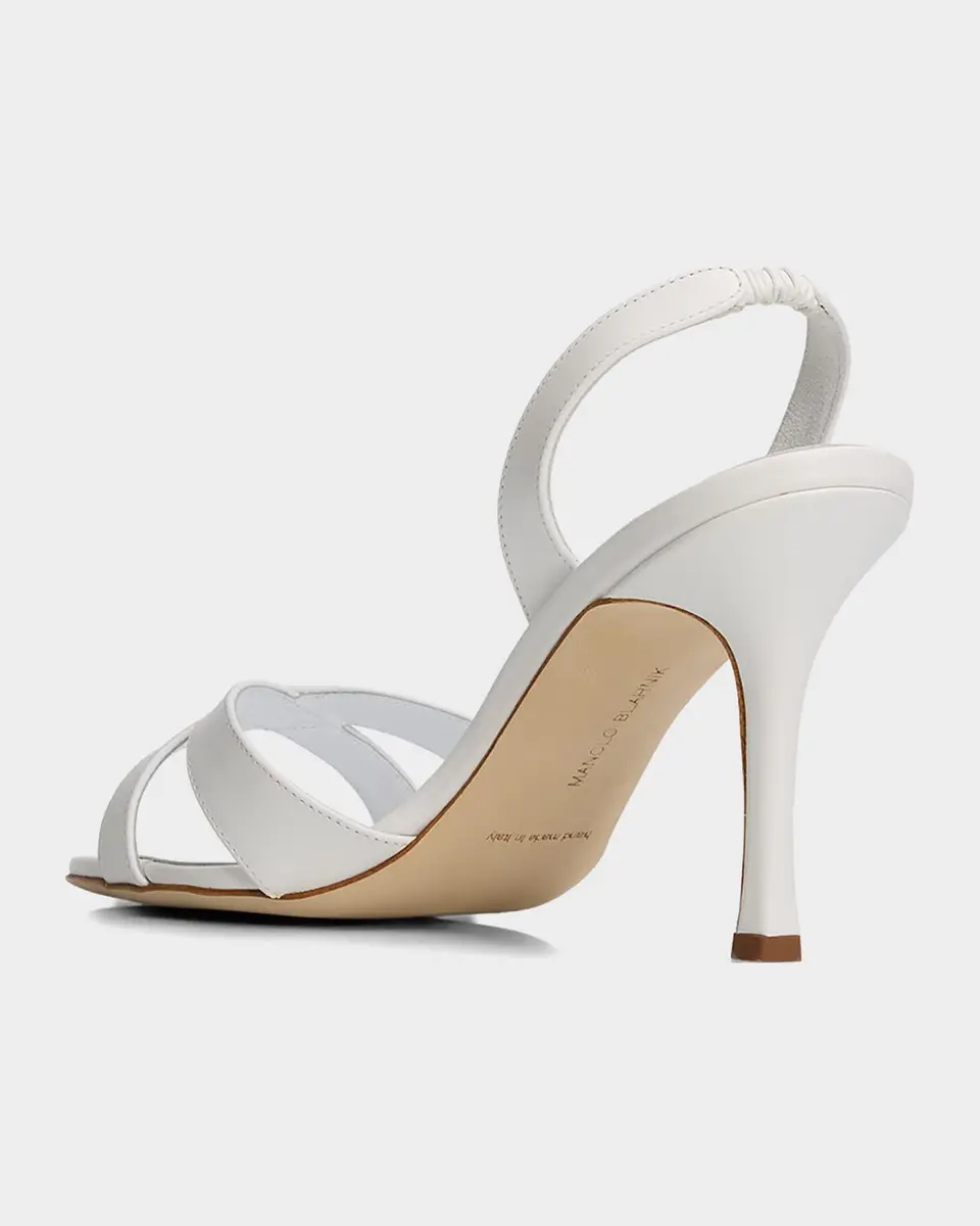 Manolo Blahnik 90mm Callasli Leather Slingback Sandals | Thumbnail 4