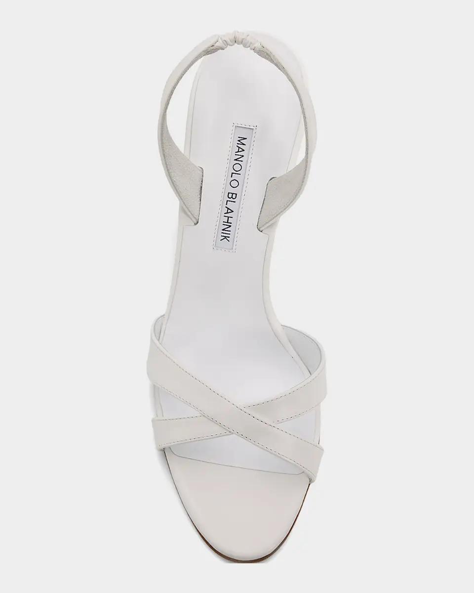 Manolo Blahnik 90mm Callasli Leather Slingback Sandals | Thumbnail 6