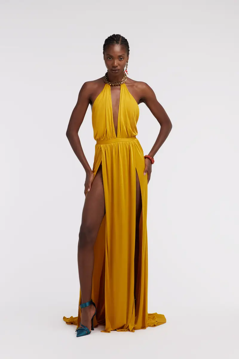 Roberto Cavalli Long dress with jewel detail | Thumbnail 2