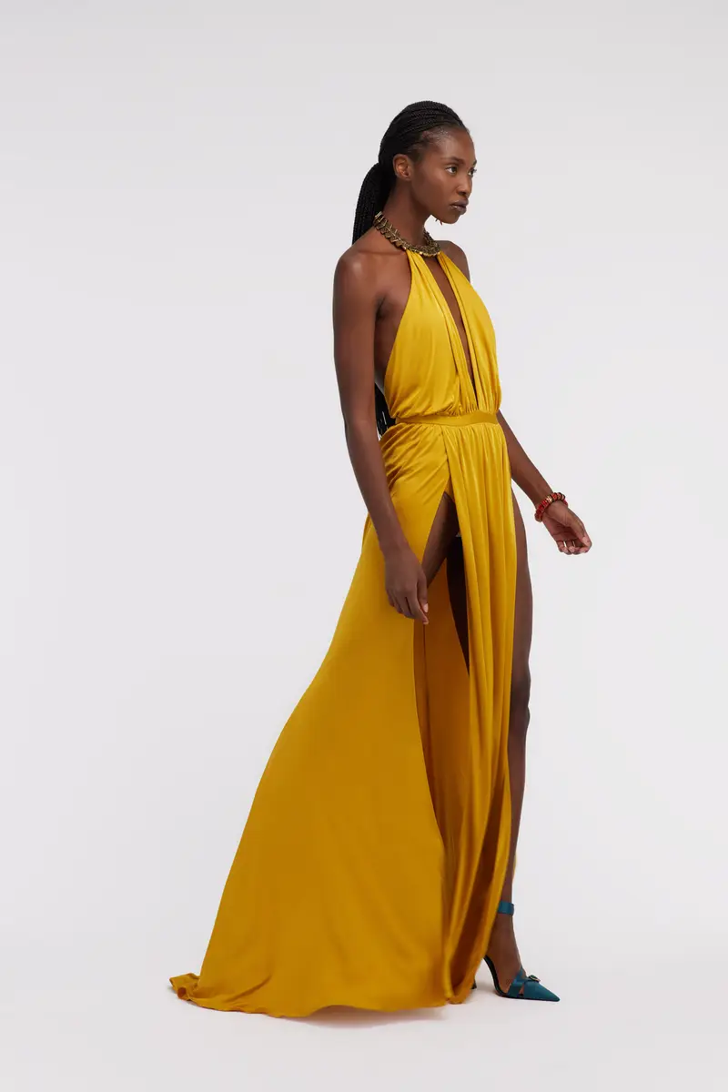 Roberto Cavalli Long dress with jewel detail | Thumbnail 4