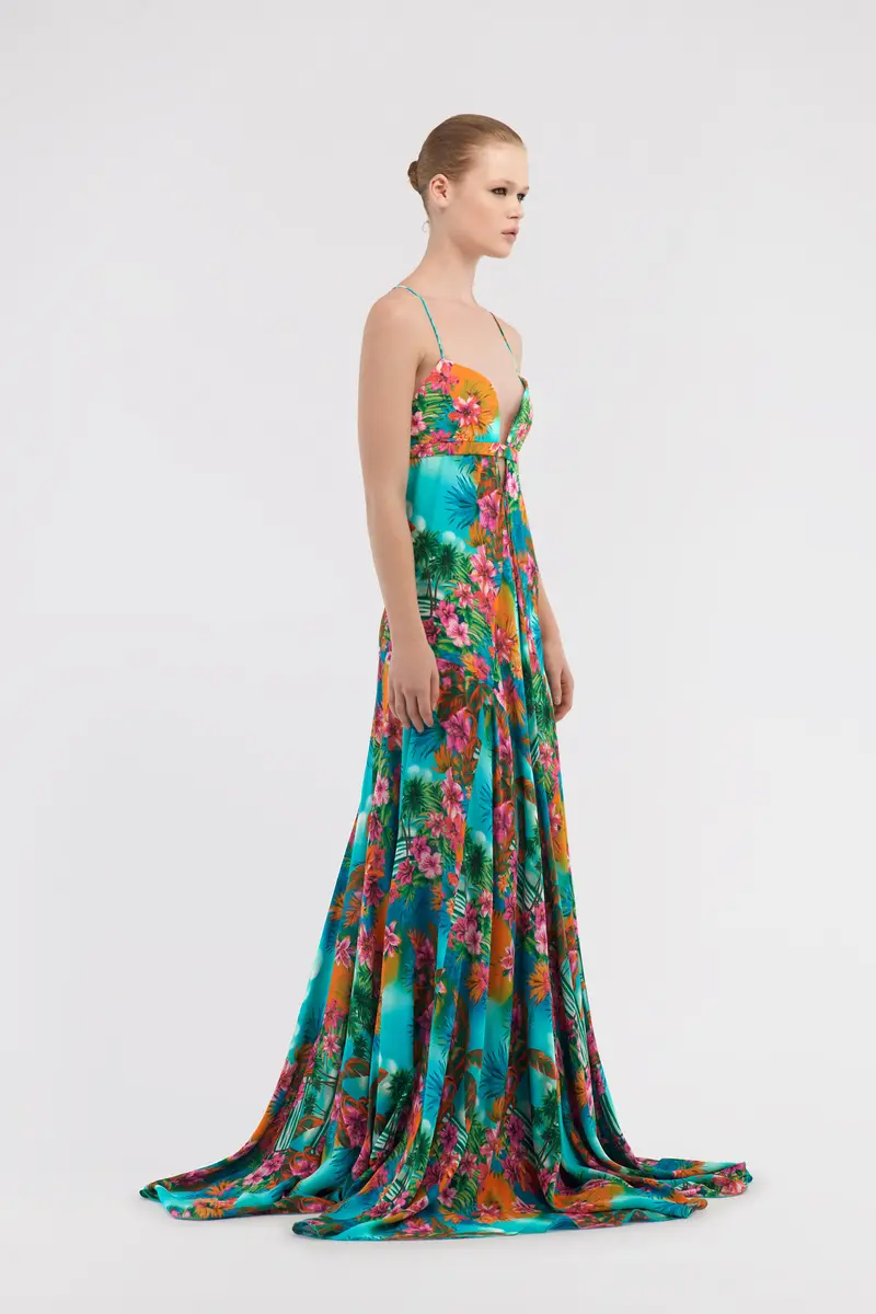 Roberto Cavalli Long dress Hawaii print | Thumbnail 2