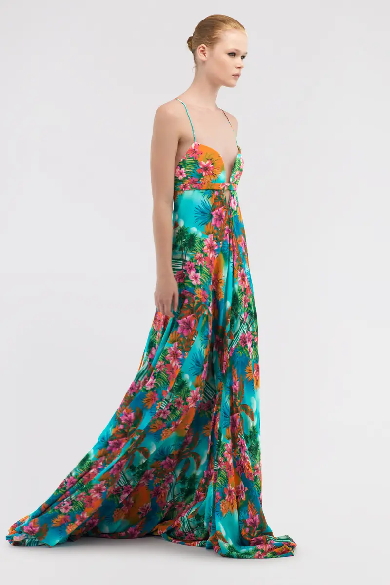 Roberto Cavalli Long dress Hawaii print | Thumbnail 4