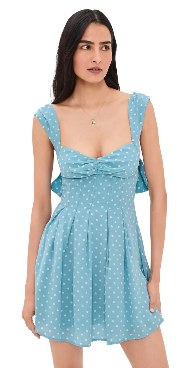 For Love & Lemons August Mini Dress Blue | Image 1 For Love & Lemons August Mini Dress Blue | Image 1