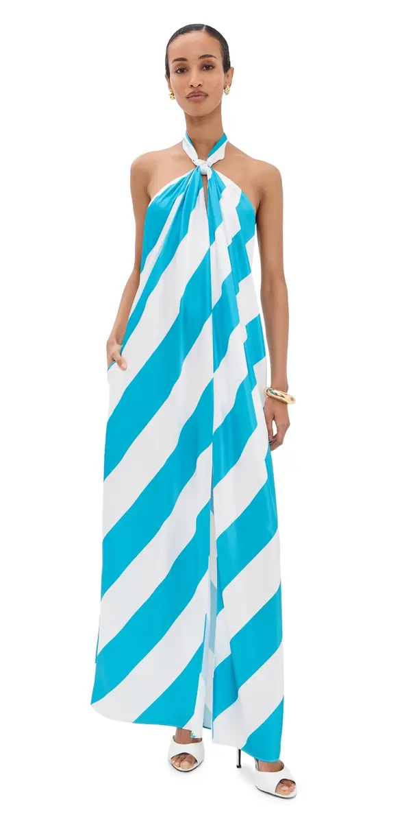 Ronny Kobo Chantell Dress Turquoise Ivory M | Image 1 Ronny Kobo Chantell Dress Turquoise Ivory M | Image 1