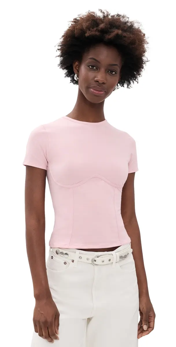 Fleur du Mal Organic Cotton T-Shirt Pink Lady L | Image 1 Fleur du Mal Organic Cotton T-Shirt Pink Lady L | Image 1