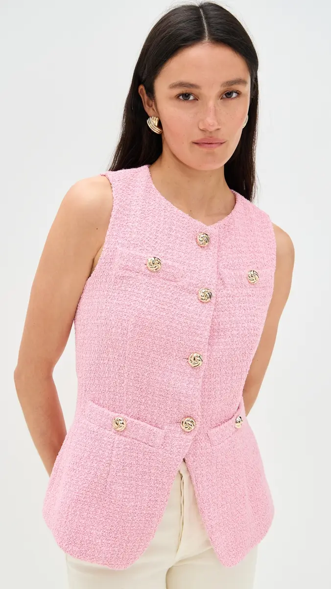 endless rose Tweed Buttoned Long Split Top | Thumbnail 2 endless rose Tweed Buttoned Long Split Top | Thumbnail 2