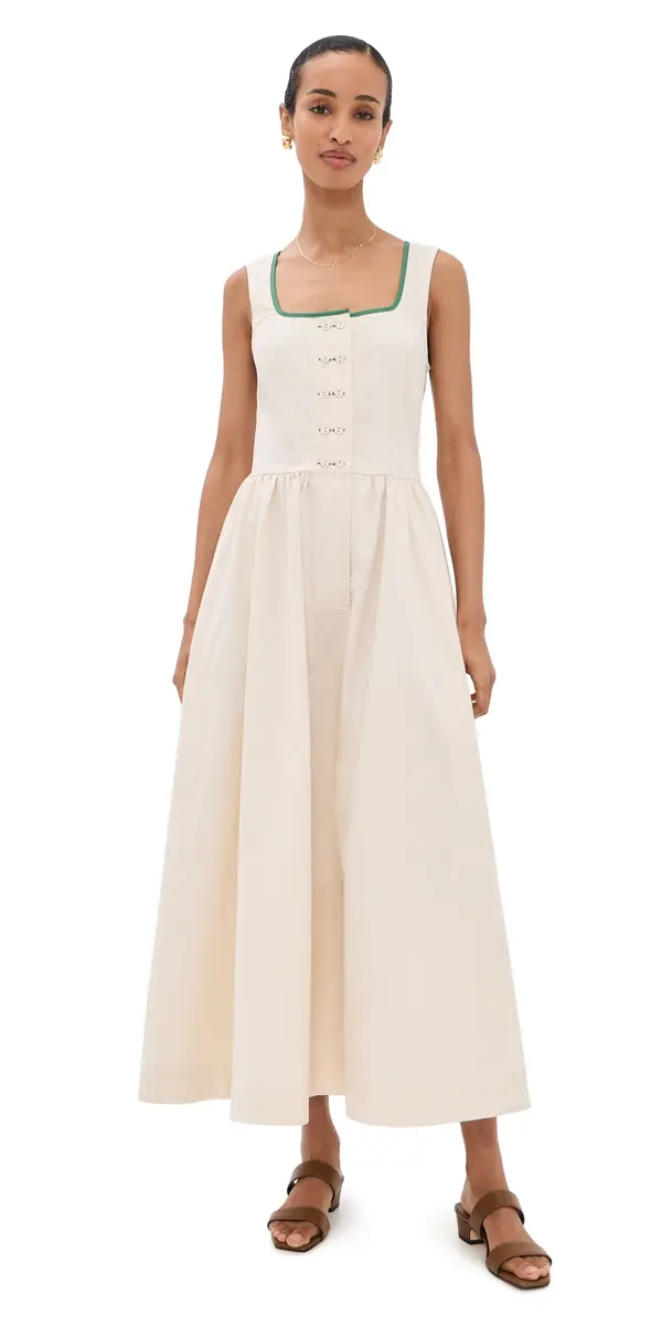 VRG GRL Reese Midi Dress Cream | Image 1 VRG GRL Reese Midi Dress Cream | Image 1